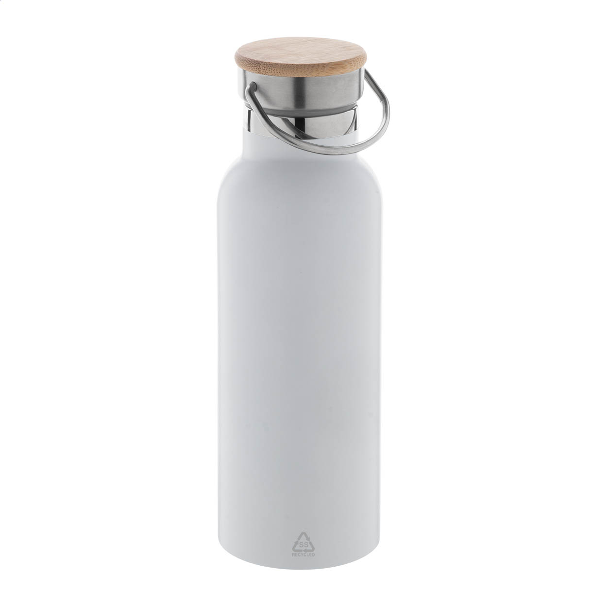 Renaslu thermosfles van gerecycled rvs met bamboe dop, 500 ml, met logo