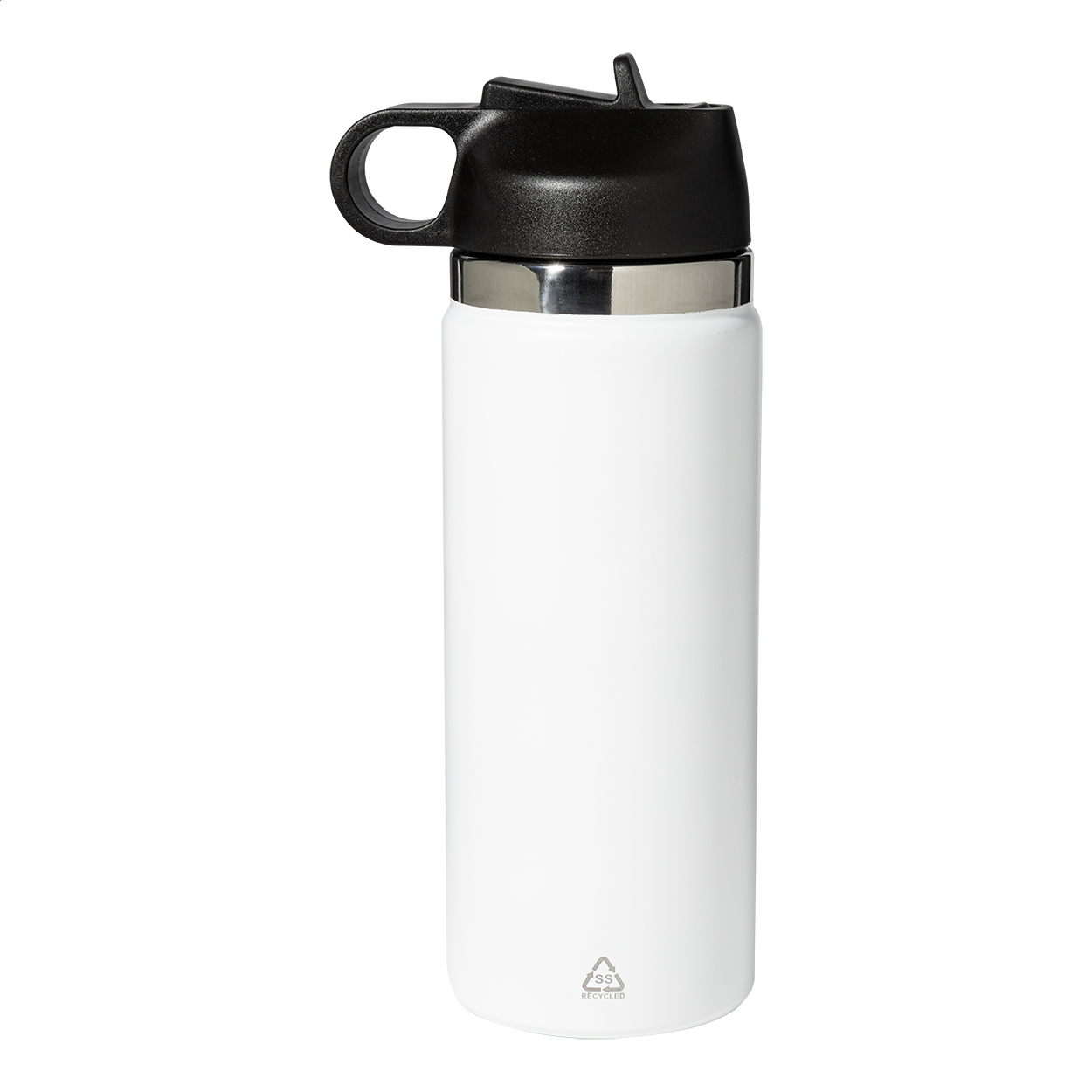 Dablam isoleerfles van gerecycled RVS met rietje, 500 ml, met uw logo bedrukken met logo