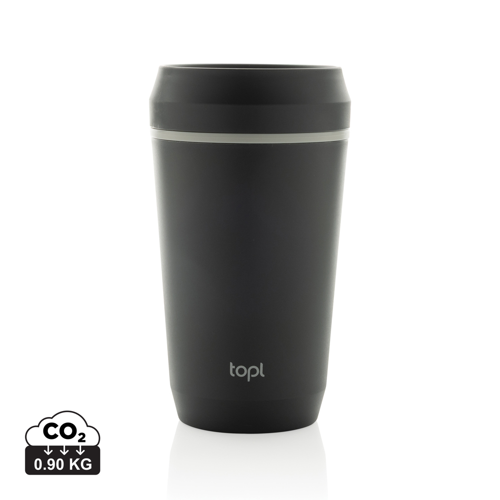 Topl Recycled Plastic To Go beker gepatenteerd 360 Lid 354ml bedrukken met logo