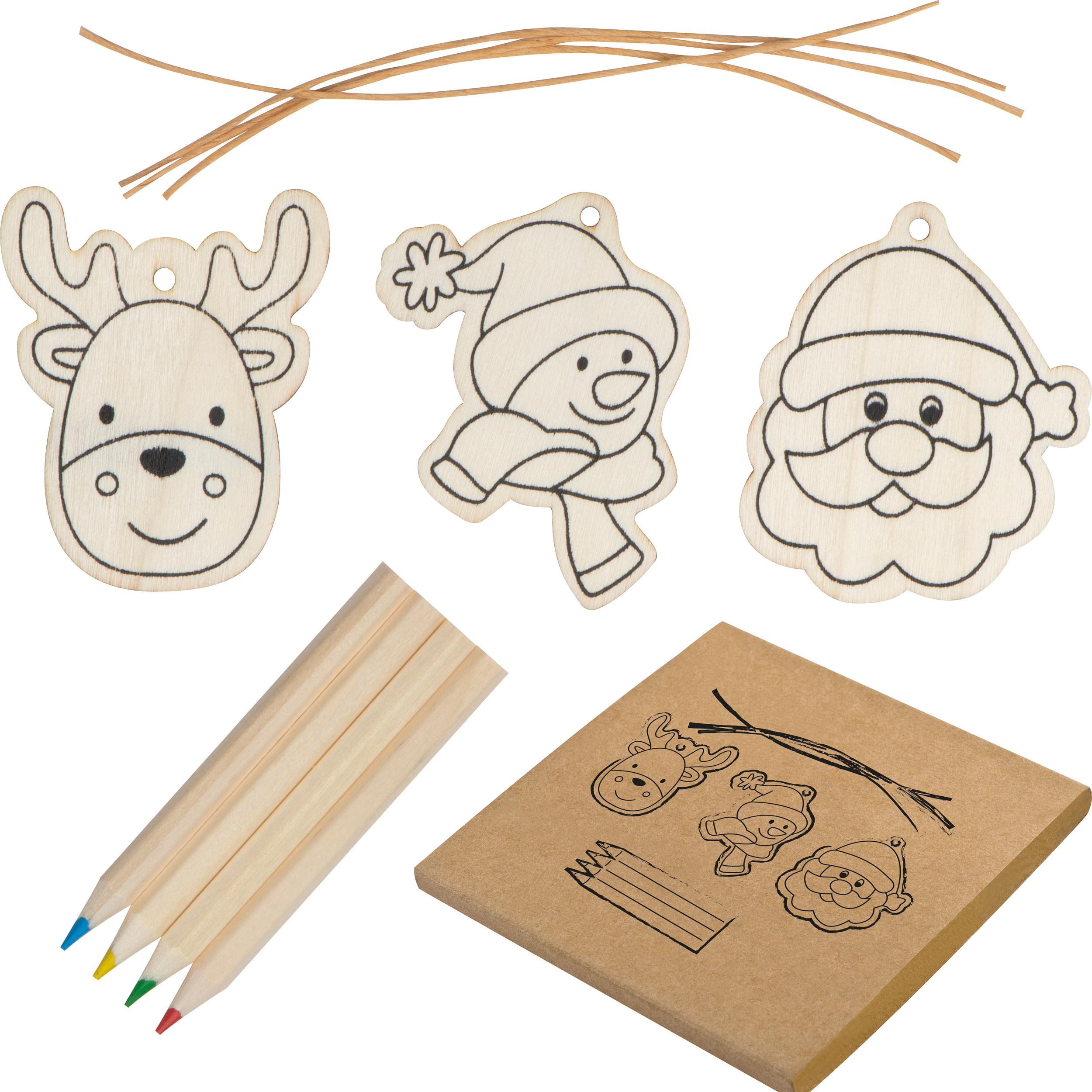 Houten Kerstboom Label Schilderset - Zwijnaarde
