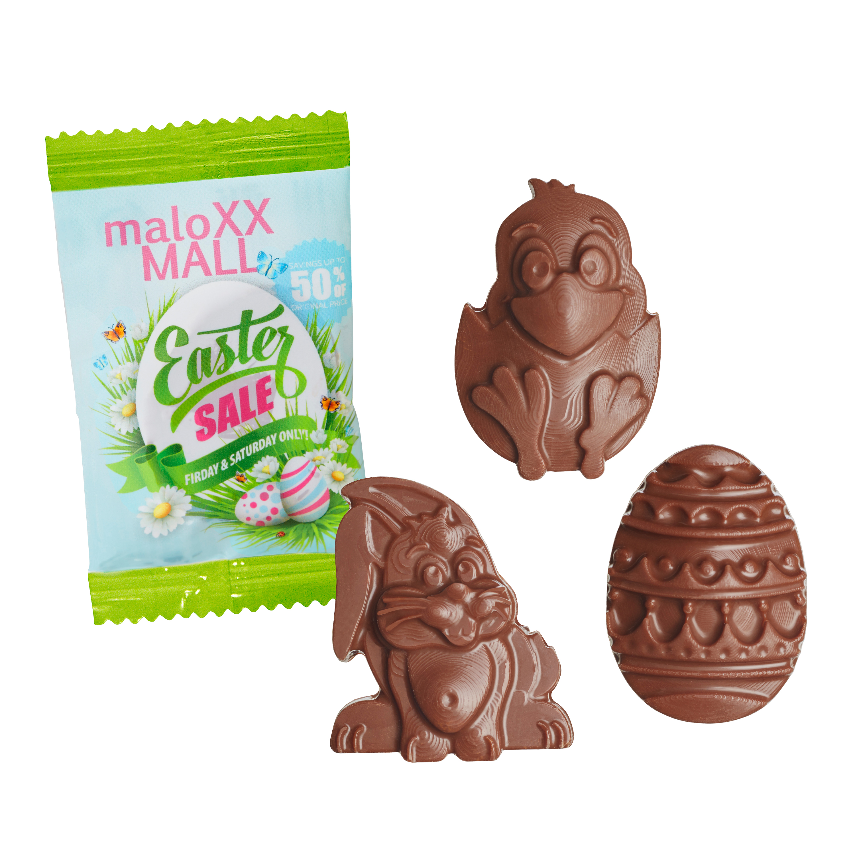 Paas Chocolade Vormpjes Zak - Zwijnaarde bedrukken met logo
