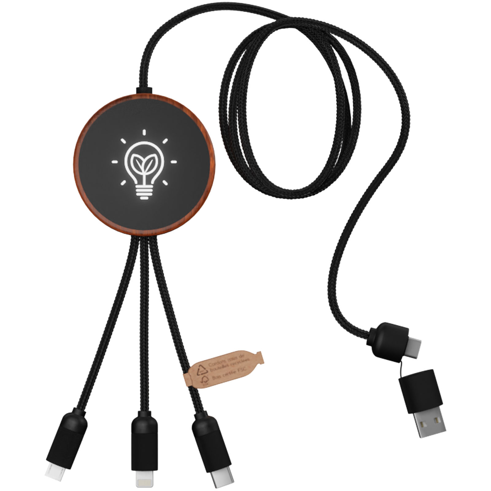 5-in-1 oplaadkabel en bamboe-oplaadpad - Hoeilaart
