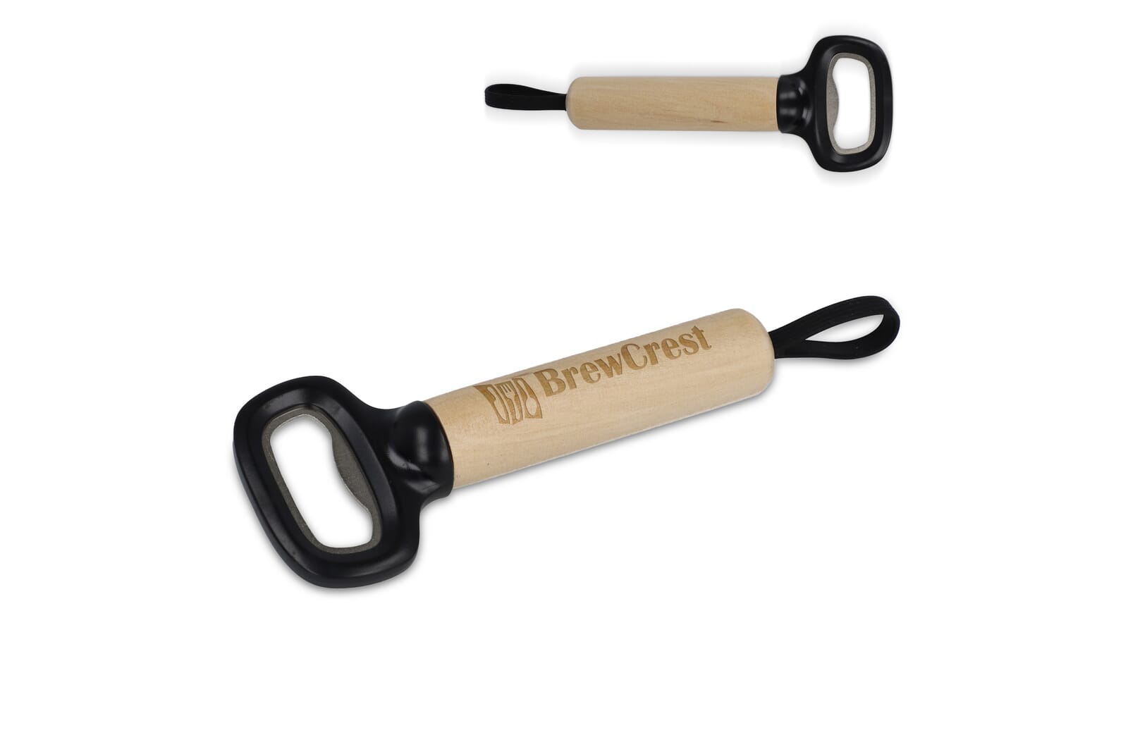 Zwarte Flessenopener met Houten Handvat - Sint-Maria-Latem
