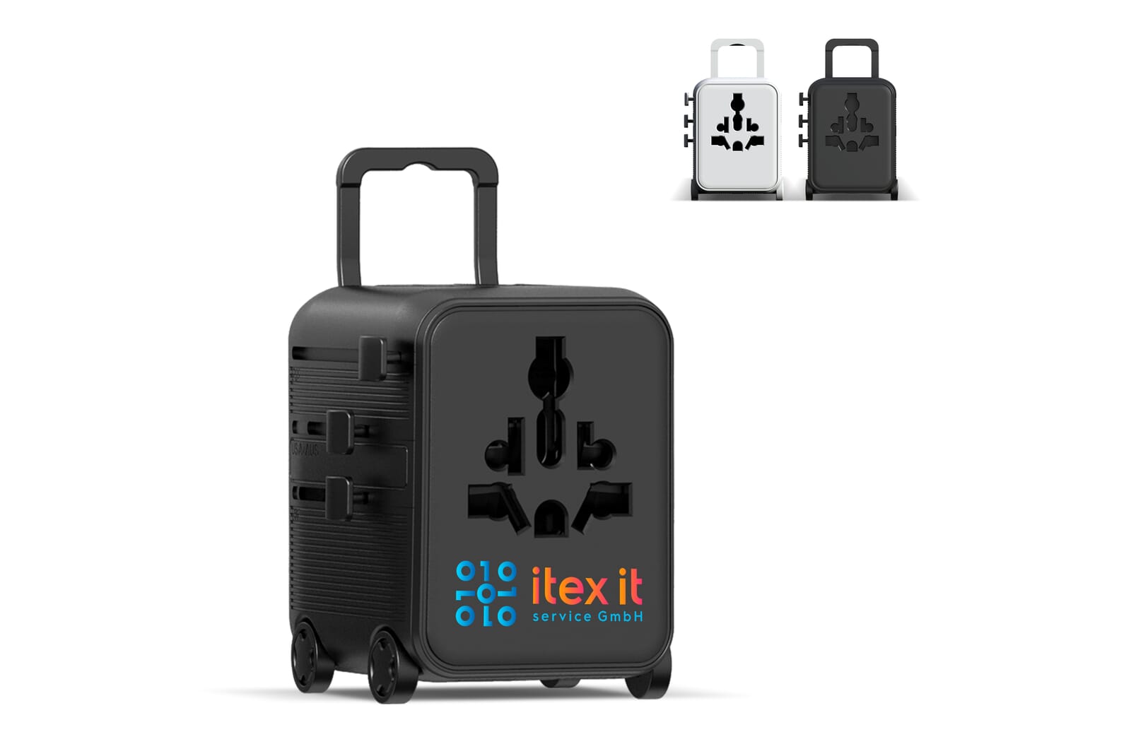 Xoopar Luggie GaN Wereldstekker Trolley bedrukken met logo