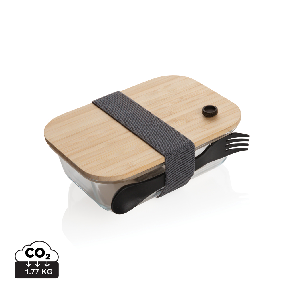 Glazen Bento Blik met Bamboe Deksel - Herstappe