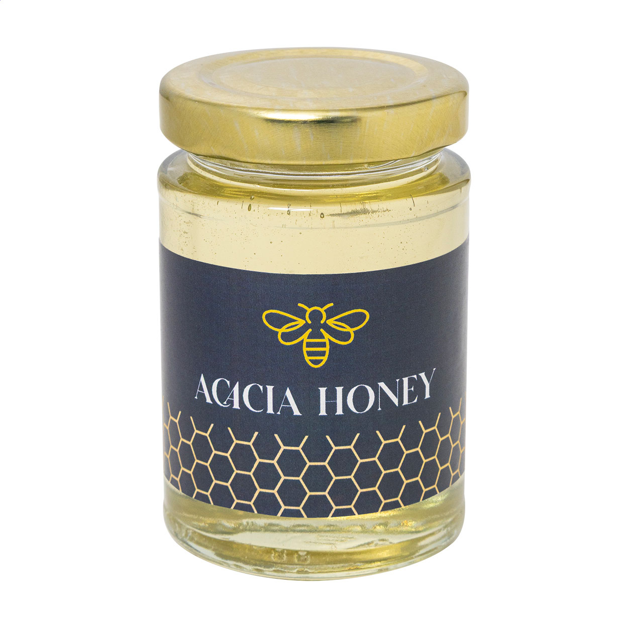 Glazen Pot Acacia Honing 135g - Haaltert bedrukken met logo
