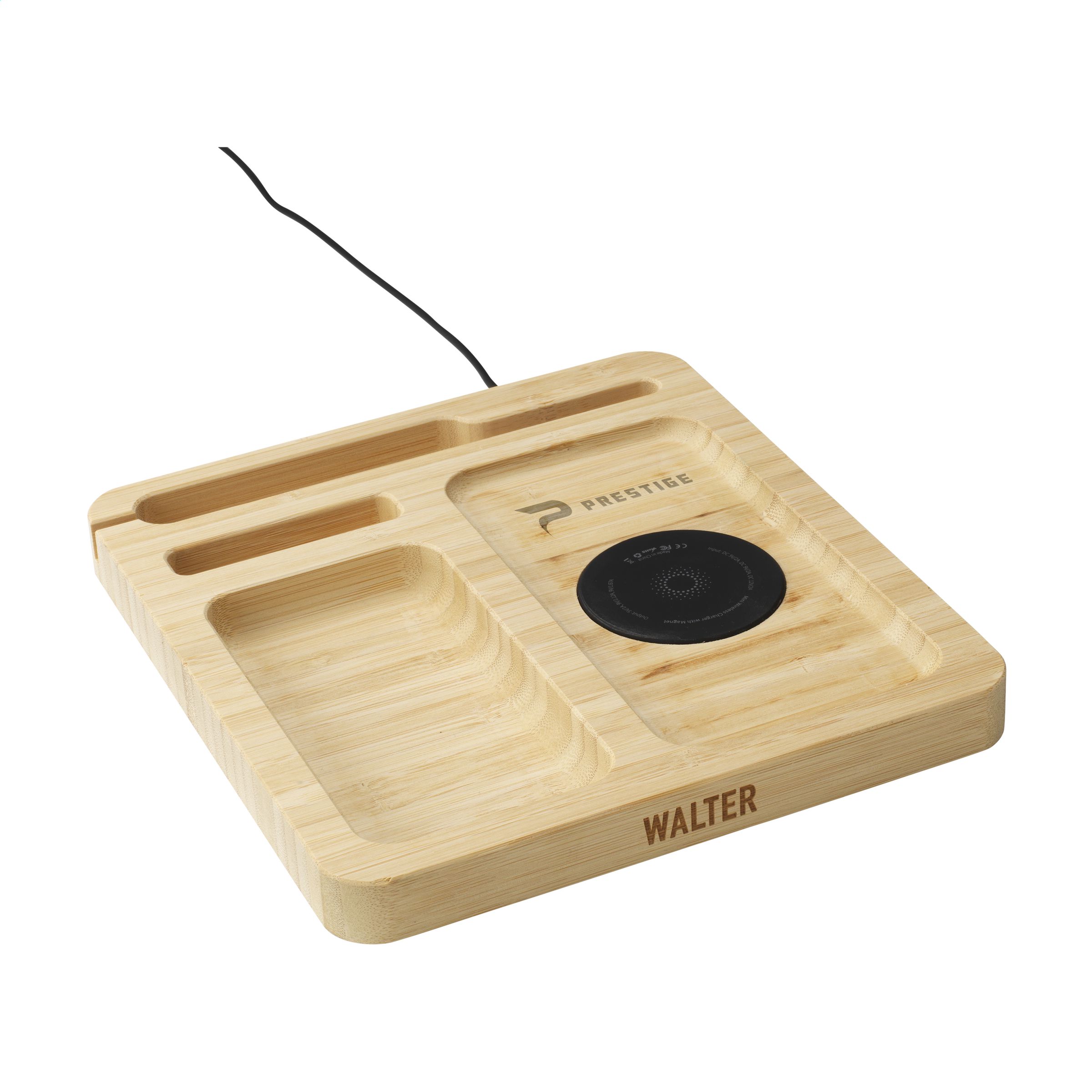 Bamboe Telecombo Draadloze Oplader en Organisator - Scherpenheuvel-Zichem
