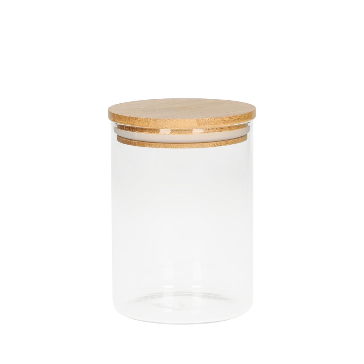 Glazen Voorraadpot Bamboe 700 ml - Lo-Reninge