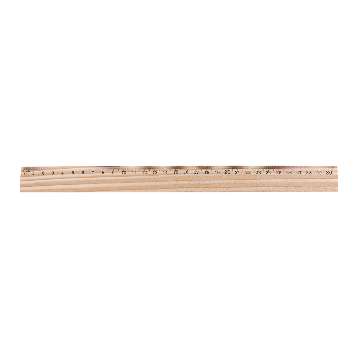 ThreeO liniaal van grenenhout van 30 cm, bedrukt met uw logo