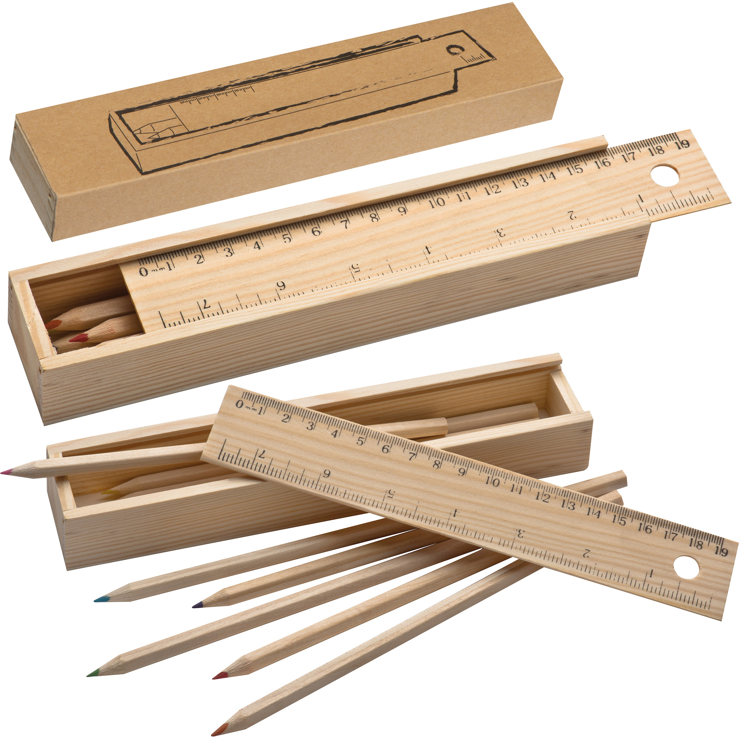 Houten Potloden Kistje - Zoutleeuw