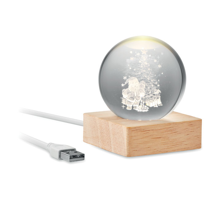Kerst LED glazen bal - Tielt bedrukken met logo