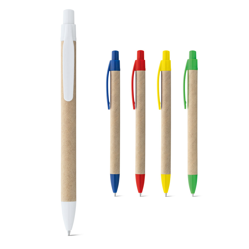Duurzame Kraft Papierpen met Clip - Zoutleeuw