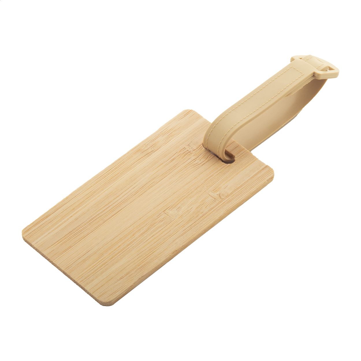 Jakarta bamboe bagagelabel met kunststof band en logo