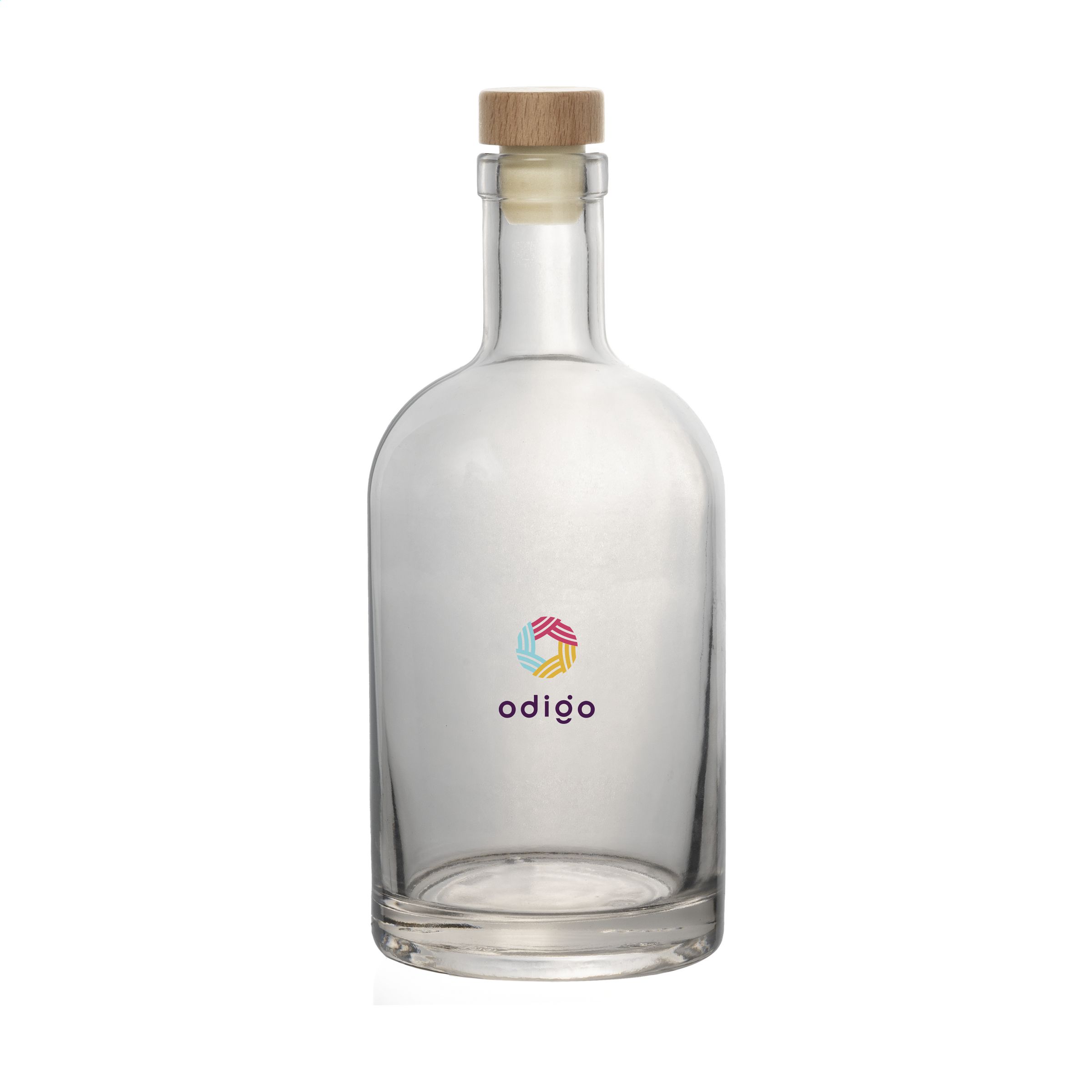 Stijlvolle Glazen Drinkfles met Houten Doppen - Dendermonde