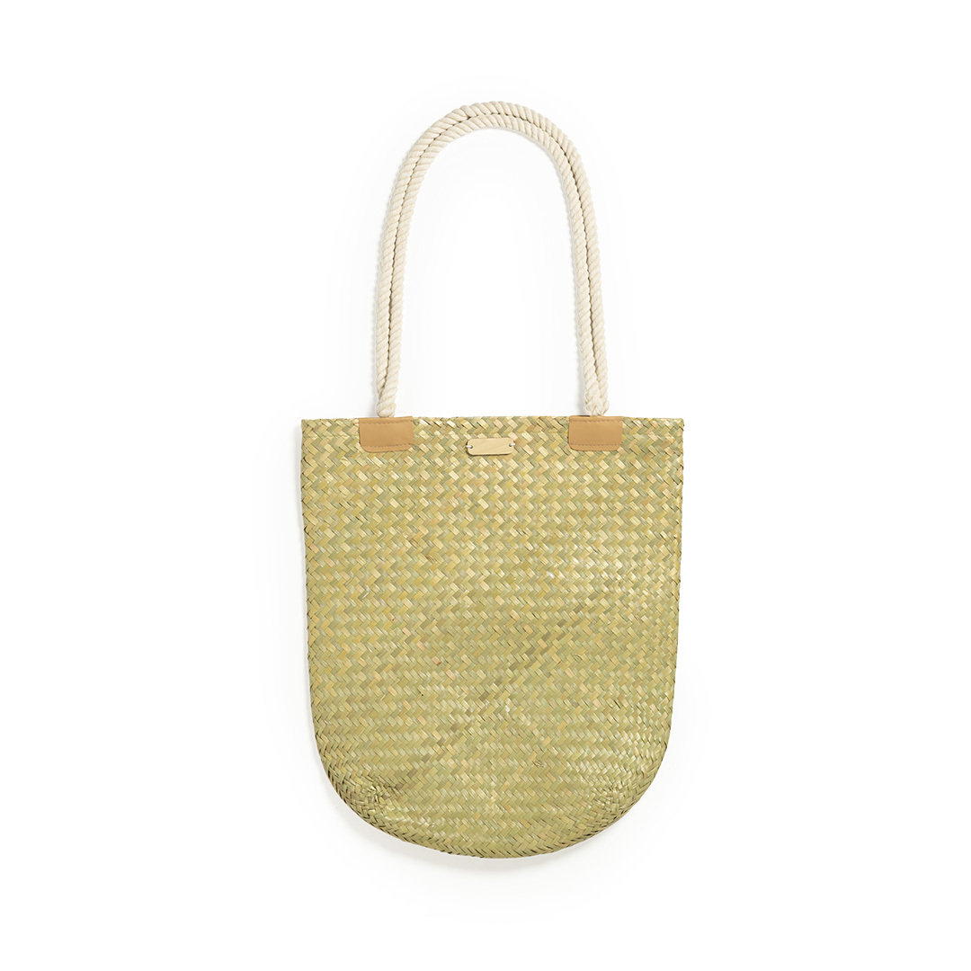 Rieten Tas met Houten Merkoppervlak - Wachtebeke