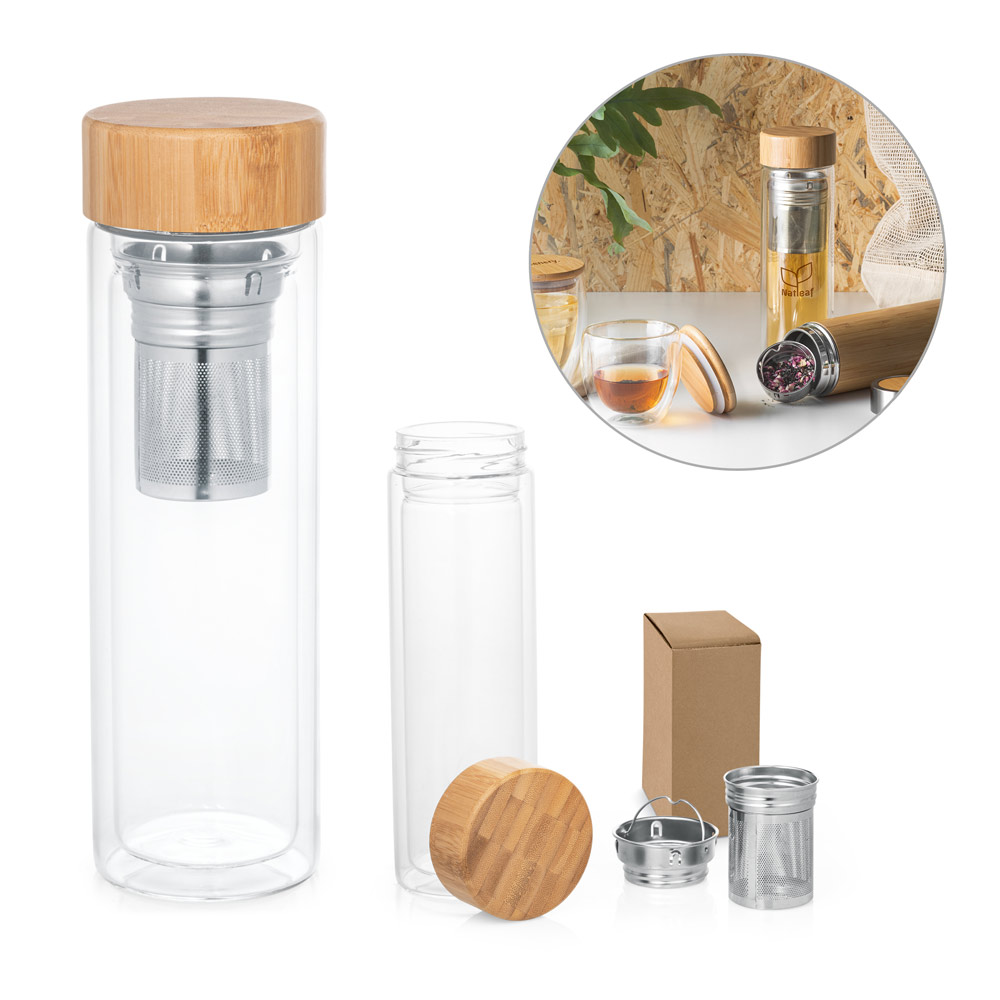 Glazen reisfles met infusers - Putte