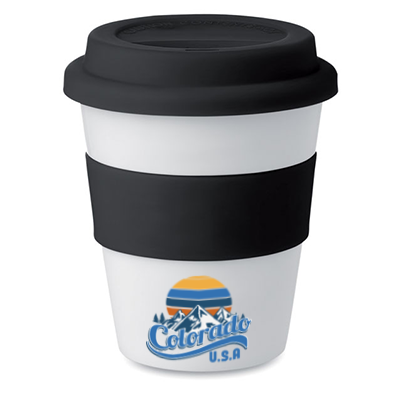 Witte PP Beker met Siliconen Deksel - Schelle