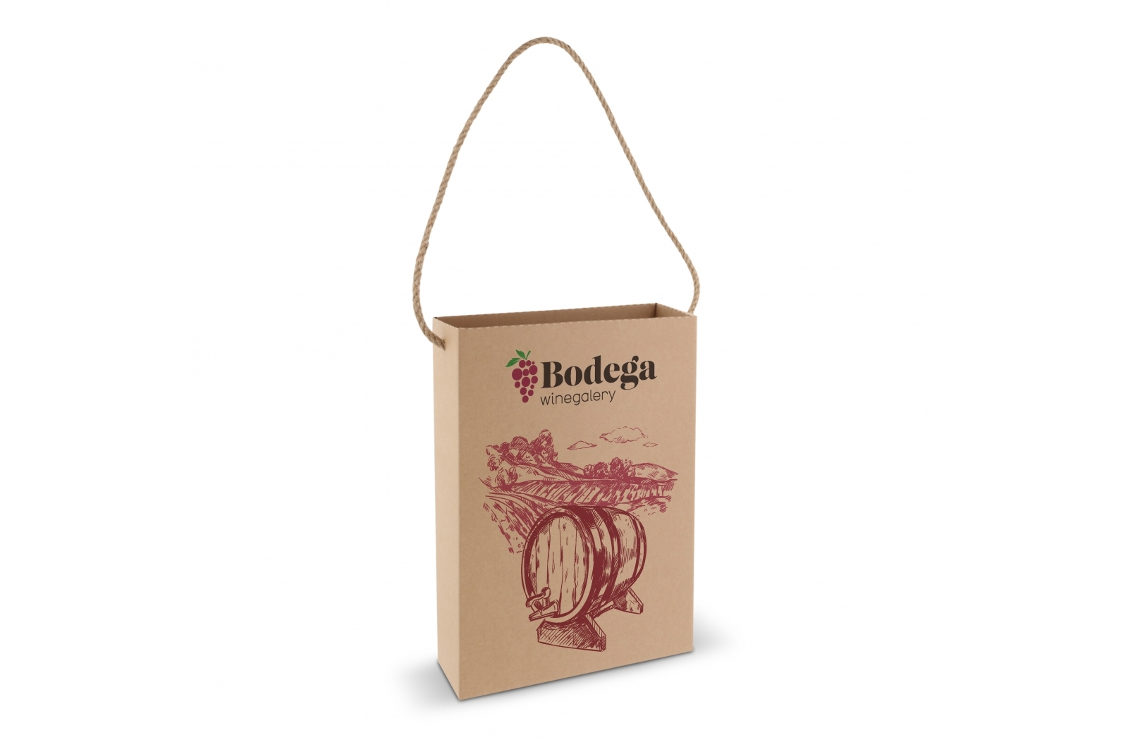 Verticale geschenkdoos met jute handvatten - Zele