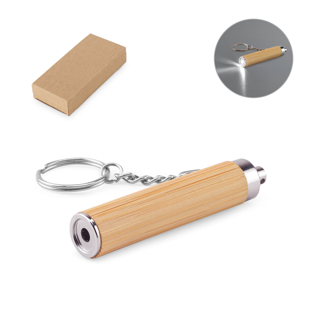 Bamboe Sleutelhanger Met LED Zaklamp - Antwerpen