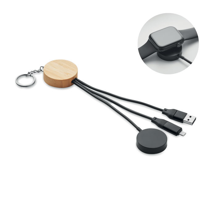 Sleutelhanger met 4-in-1 oplaadkabel 60W - Edegem
