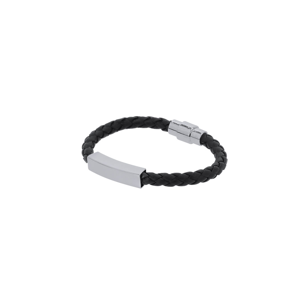 Stijlvolle Zwart Leren Armband - Duffel