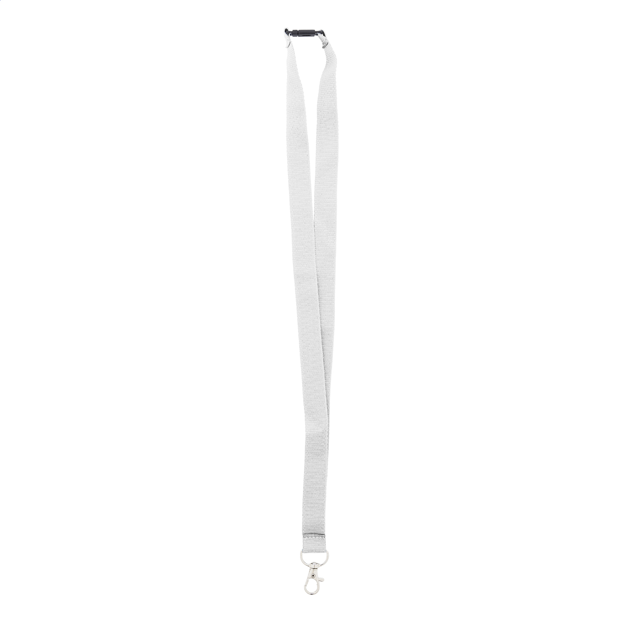 Revent keycord van RPET-polyester met metalen karabijn en logo