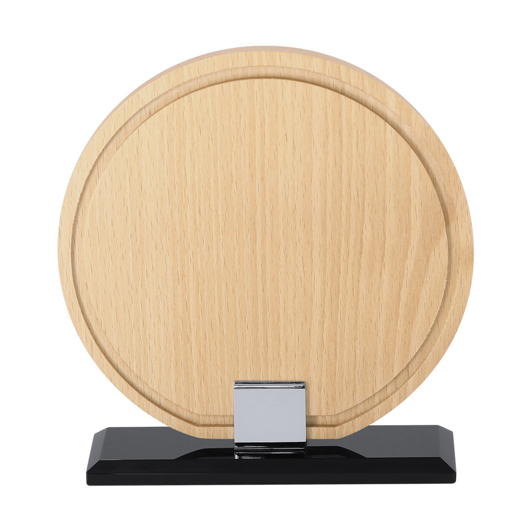 Ronde Houten Trofee Plaque - Mortsel bedrukken met logo