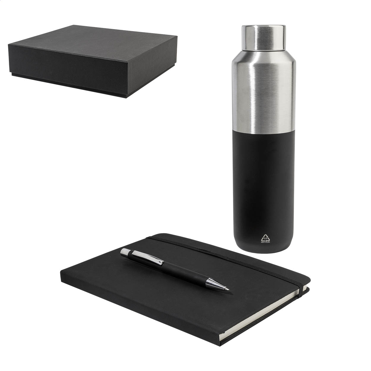Victus geschenkset met A5-notitieboek, thermosfles 600 ml en pen
