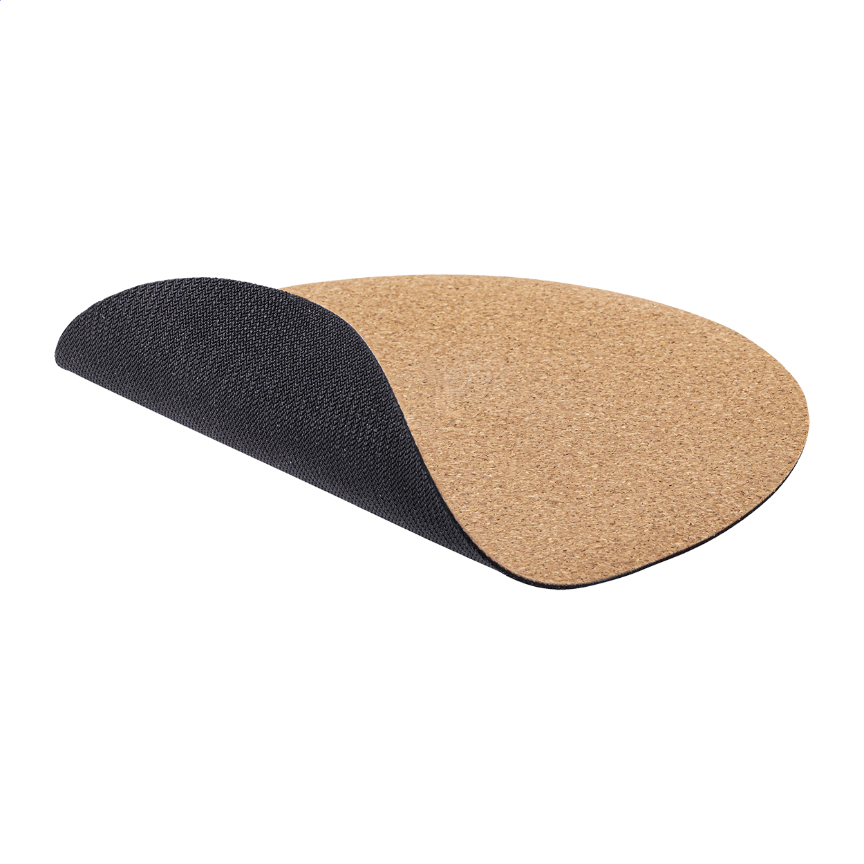 Corpad Rond ronde muismat van natuurkurk met siliconen onderkant bedrukken met logo