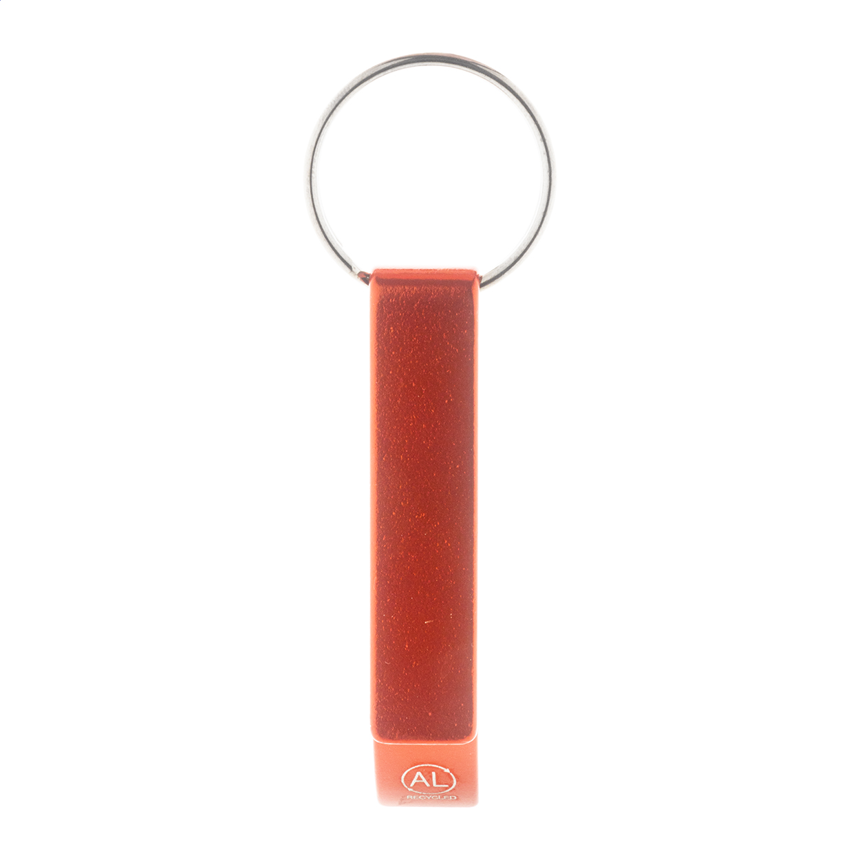 Rallop flesopener sleutelhanger van gerecycled aluminium met logo