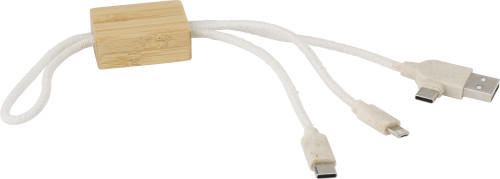 Bamboe USB-oplader sleutelhanger - Langemark-Poelkapelle