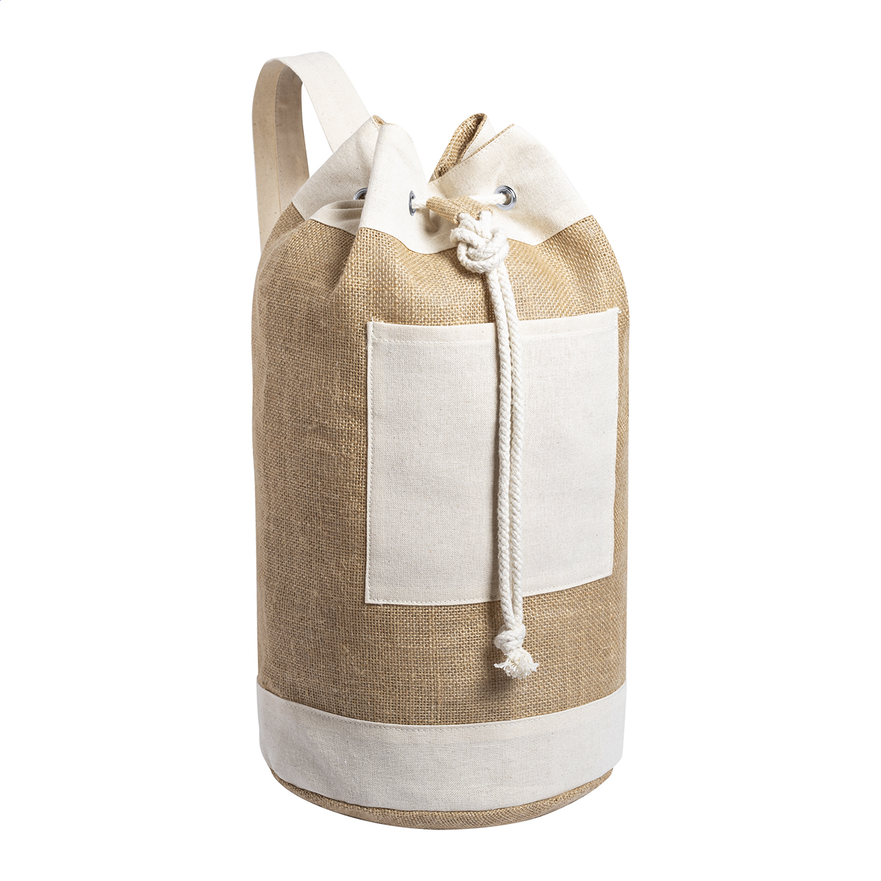Balandra jute plunjezak met katoenen voorvak en uw logo