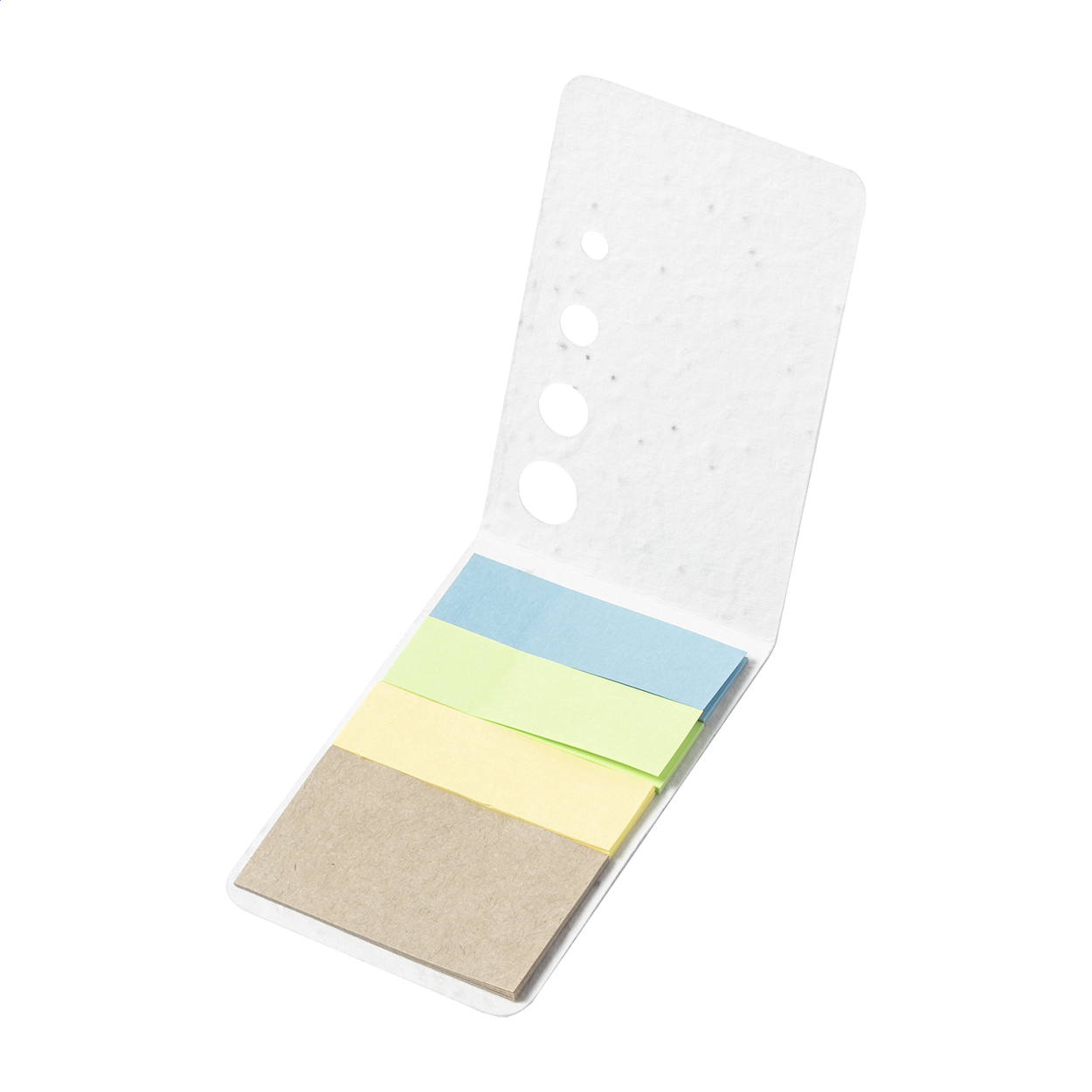 Sementi sticky notes en page markers met kaft van zaadpapier en logo