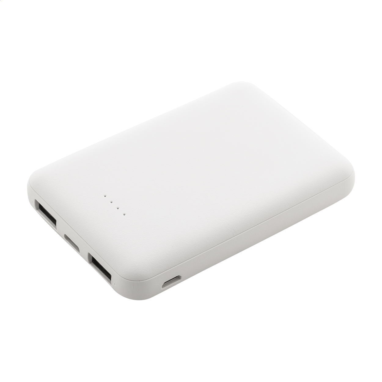 Rabobank Slim powerbank van gerecycled ABS met 5000 mAh en uw logo bedrukken met logo
