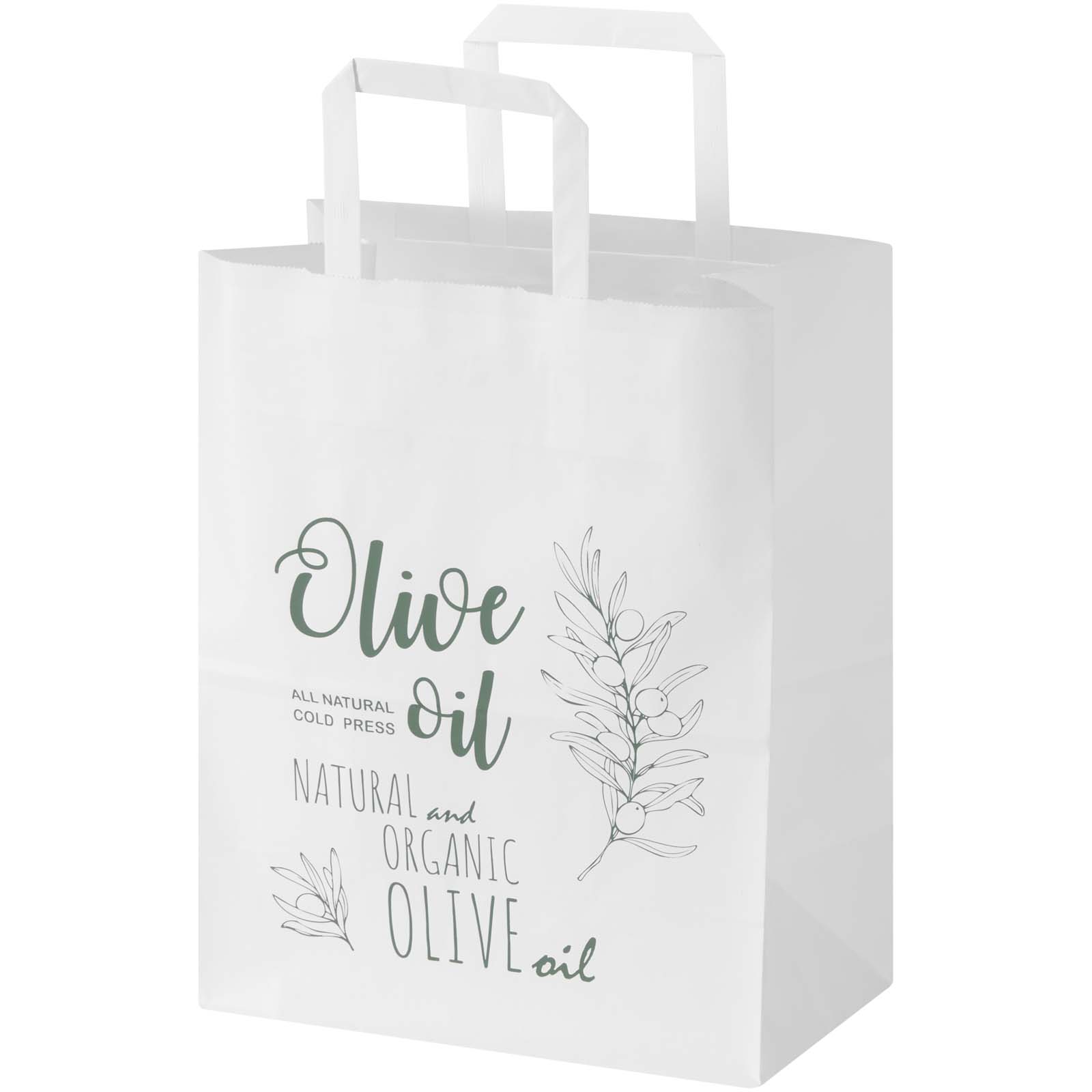 Kraft papieren tas 80 g/m² met platte handvatten – 25 x 15 x 32 cm