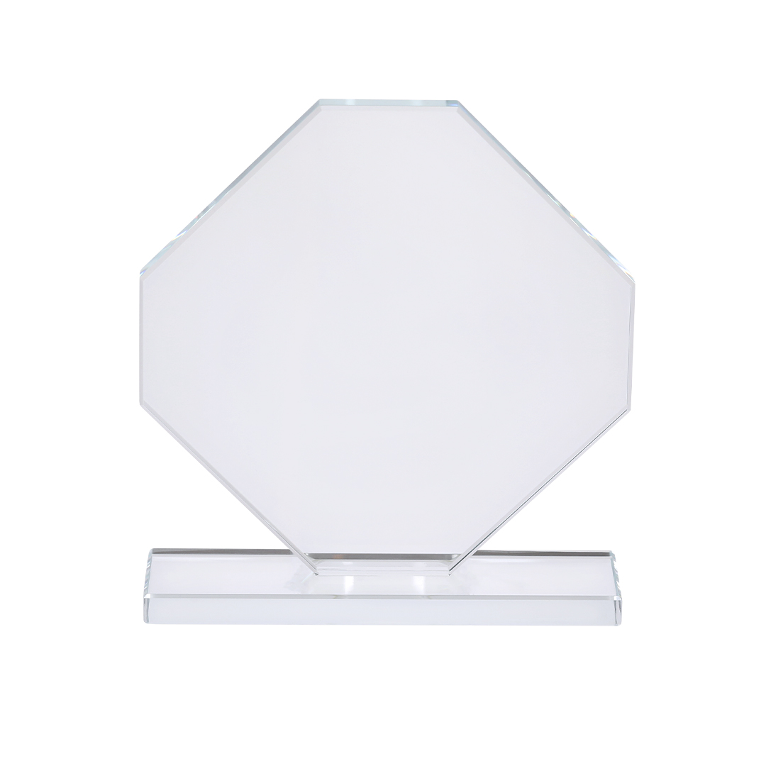 Octagonale Glastrofee - De Panne bedrukken met logo