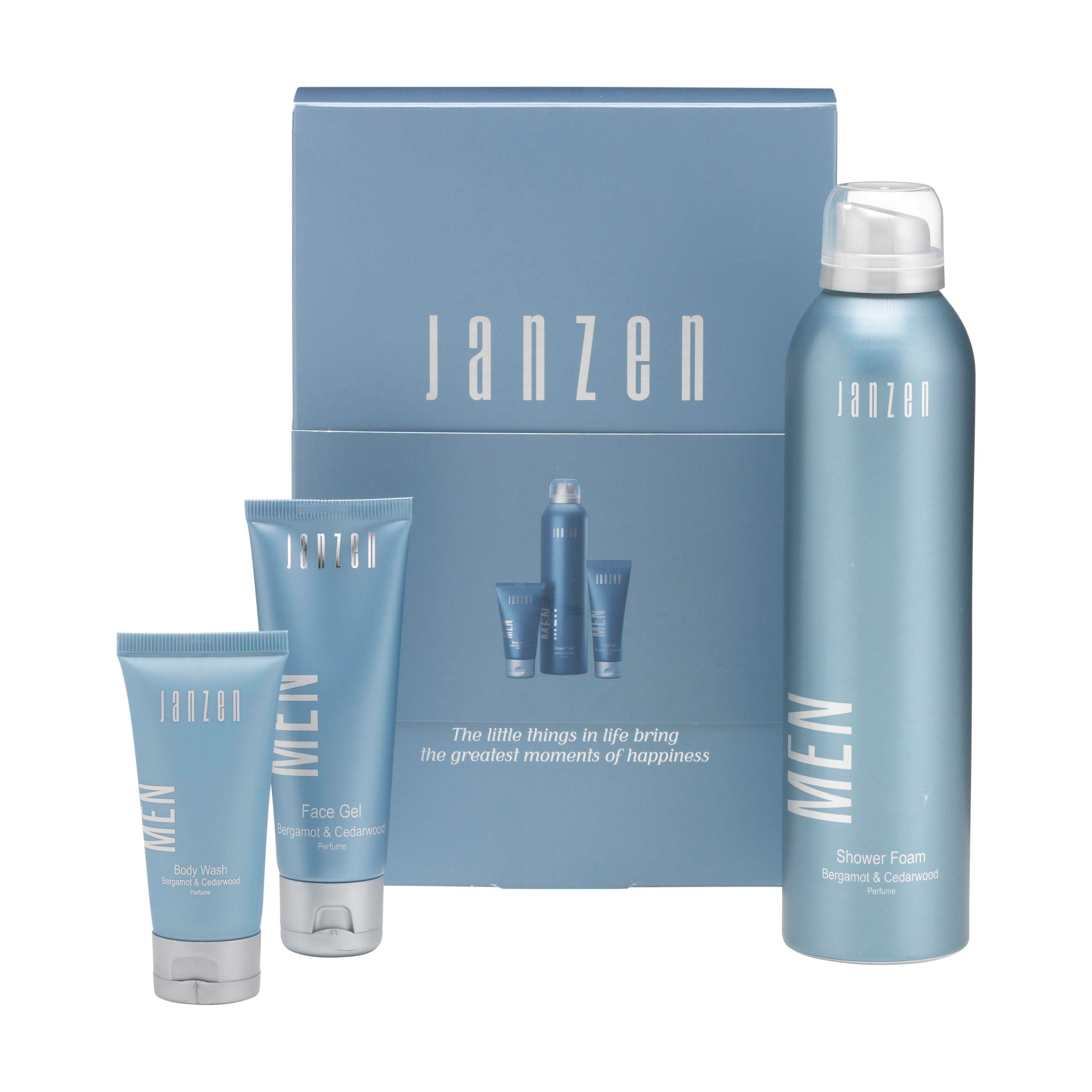 JANZEN geschenkset For Men S met 3 verzorgingsproducten voor mannen bedrukken met logo