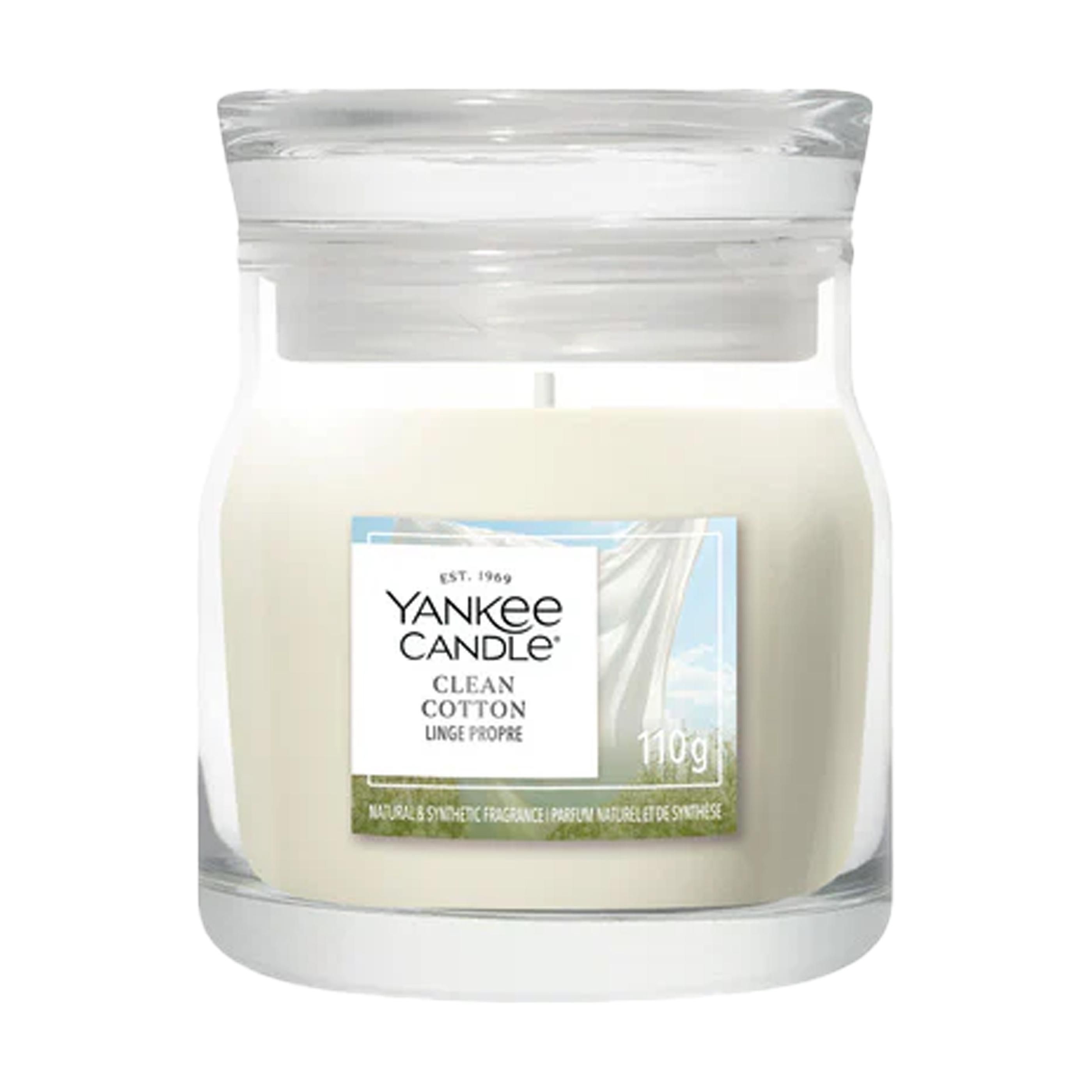 Yankee Candle Clean Cotton geurkaars in kleine glazen pot bedrukken met logo