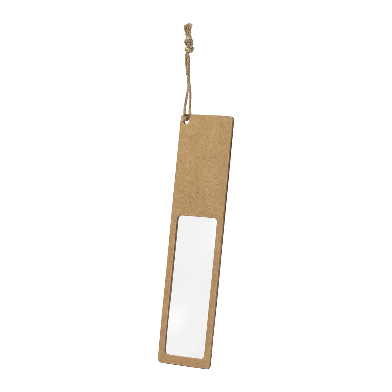 Niffy boekenlegger met vergrootglas van gerecycled papier met koordje