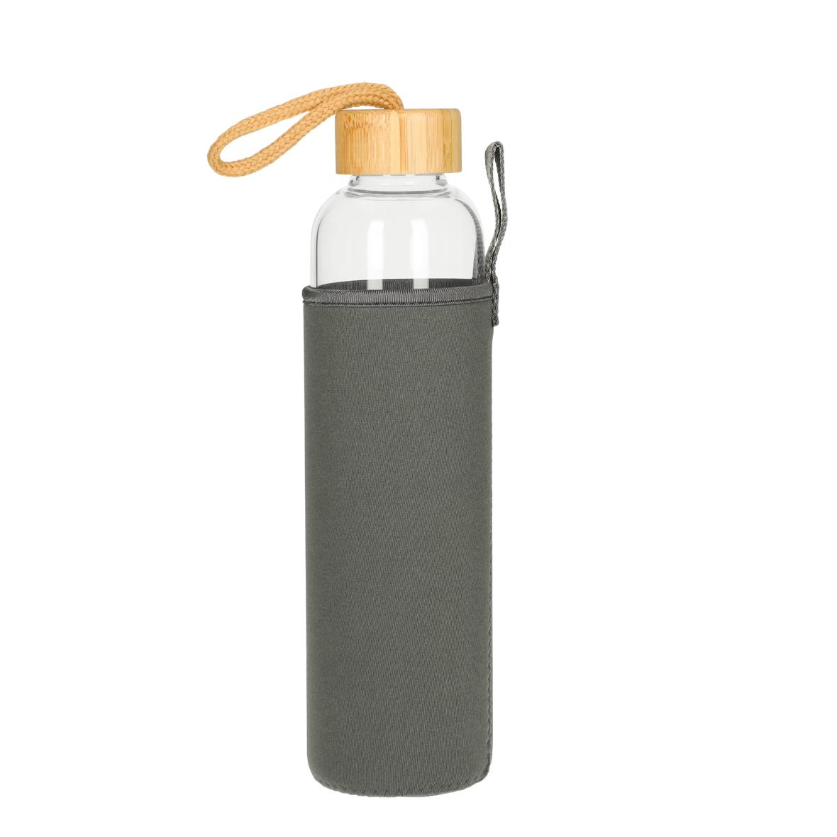 Bamboe Glazen Fles met Hoes 0,75 l - Idegem