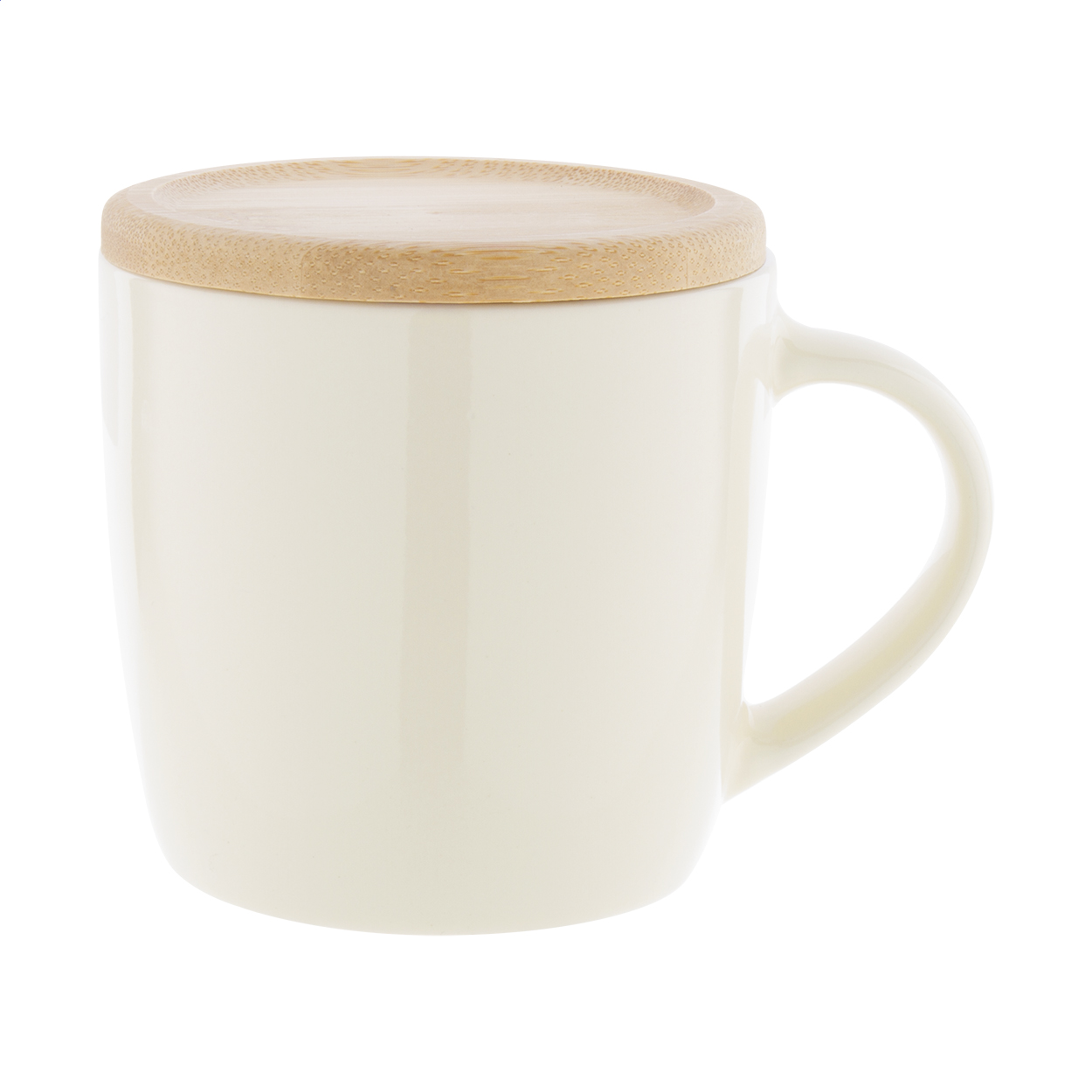 Hemera Plus gekleurde keramische mok met bamboe onderzetter, 370 ml, met logo bedrukken met logo