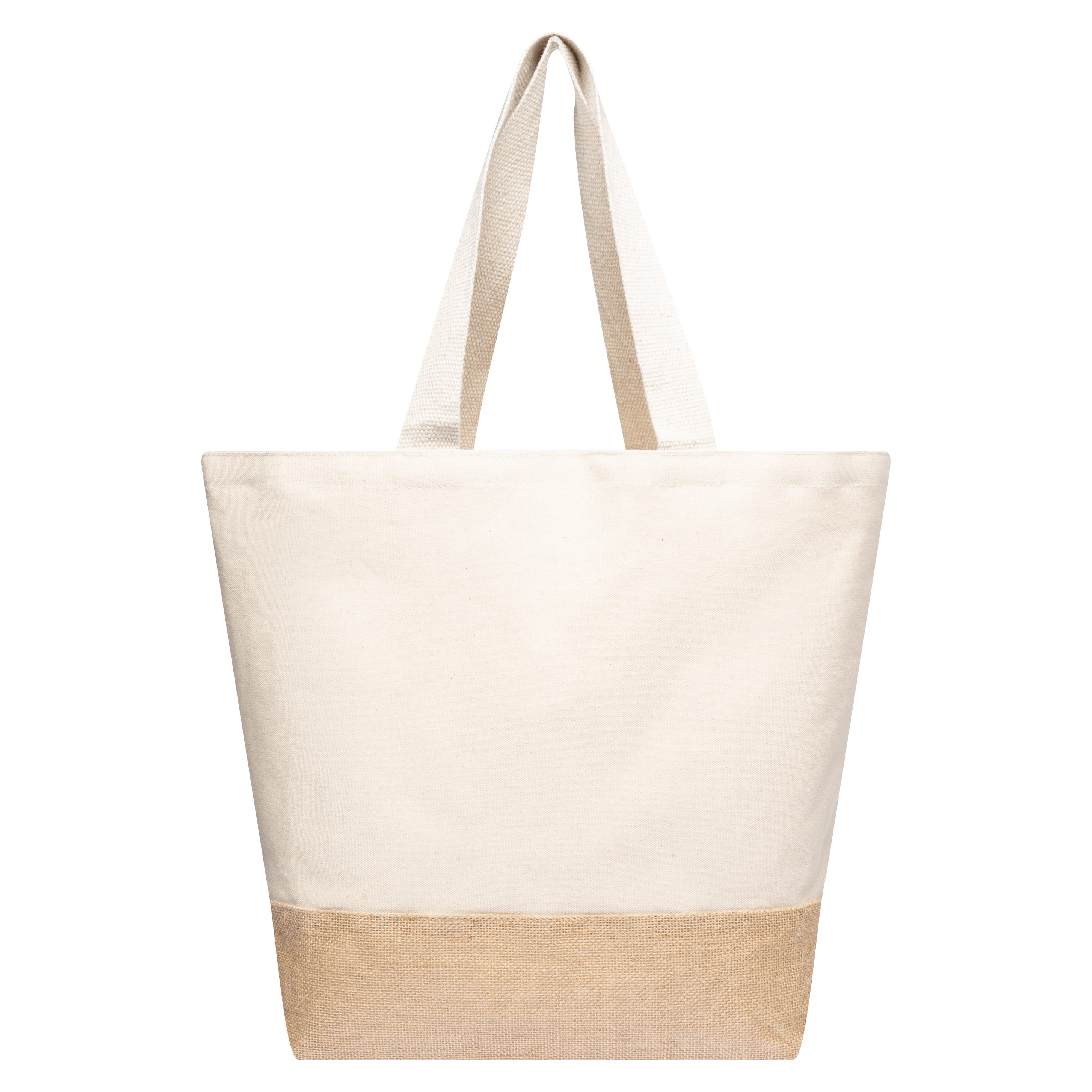 Grote Katoenen Shopper met Jute Onderkant - Nieuwerkerken