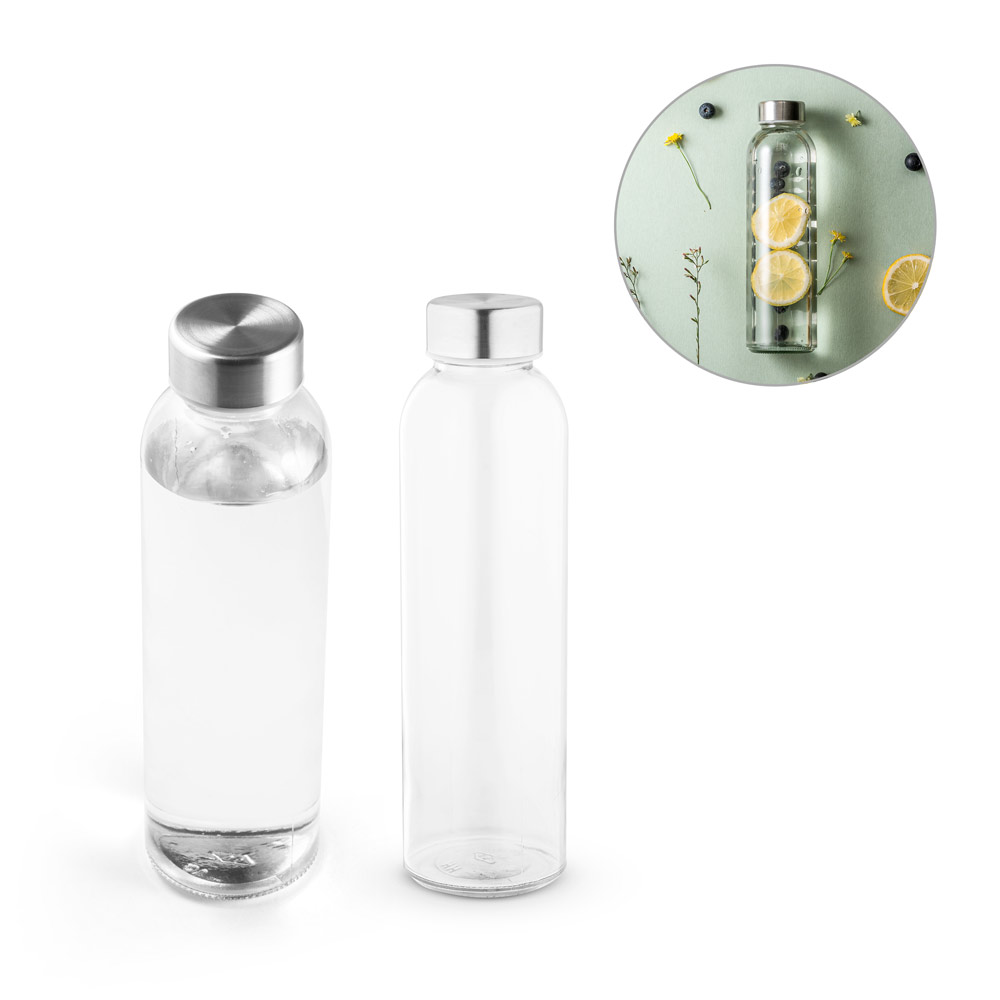 Glazen fles met roestvrijstalen dop 500 ml - Staden