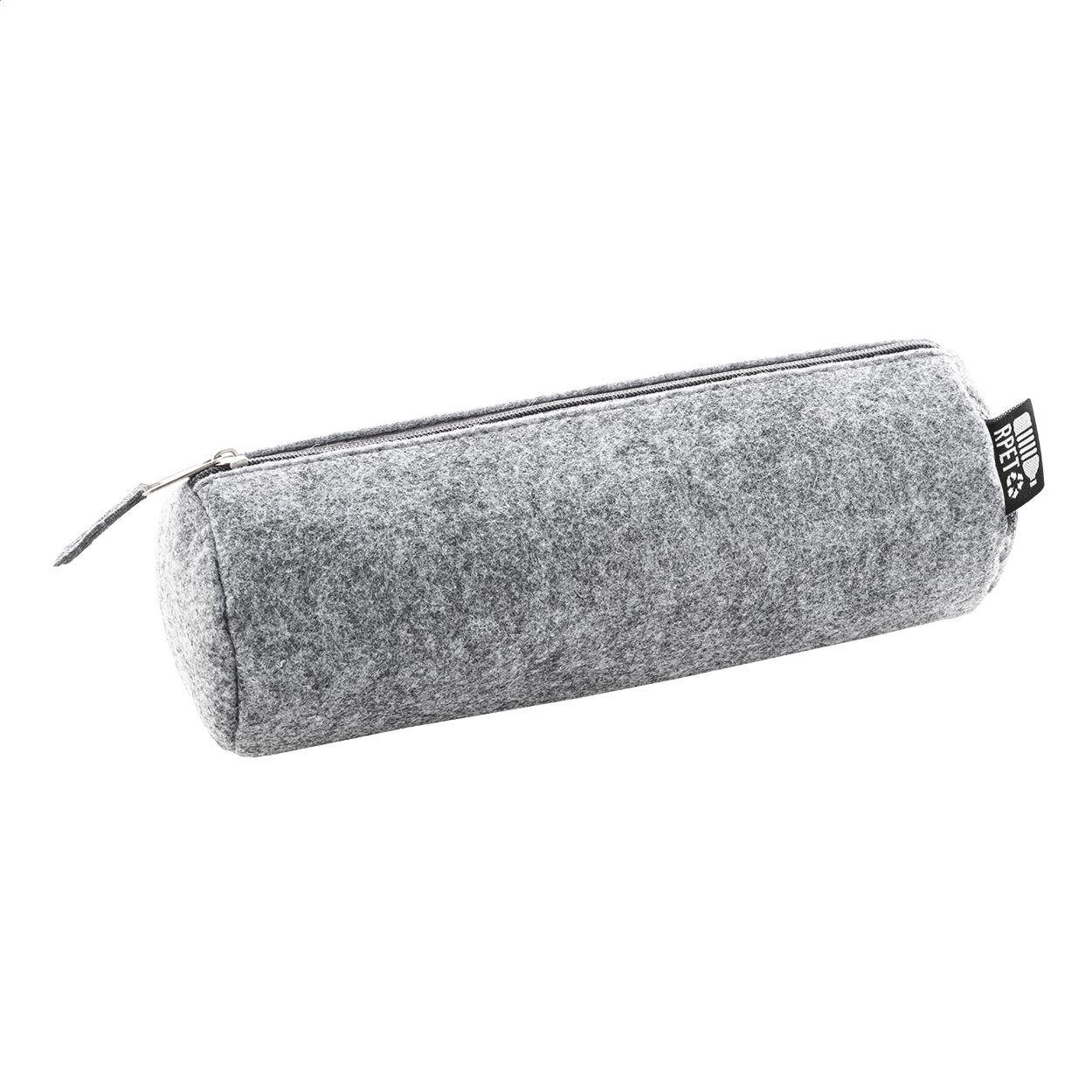 Refelt Draw etui van RPET-vilt met rits, bedrukt met uw logo