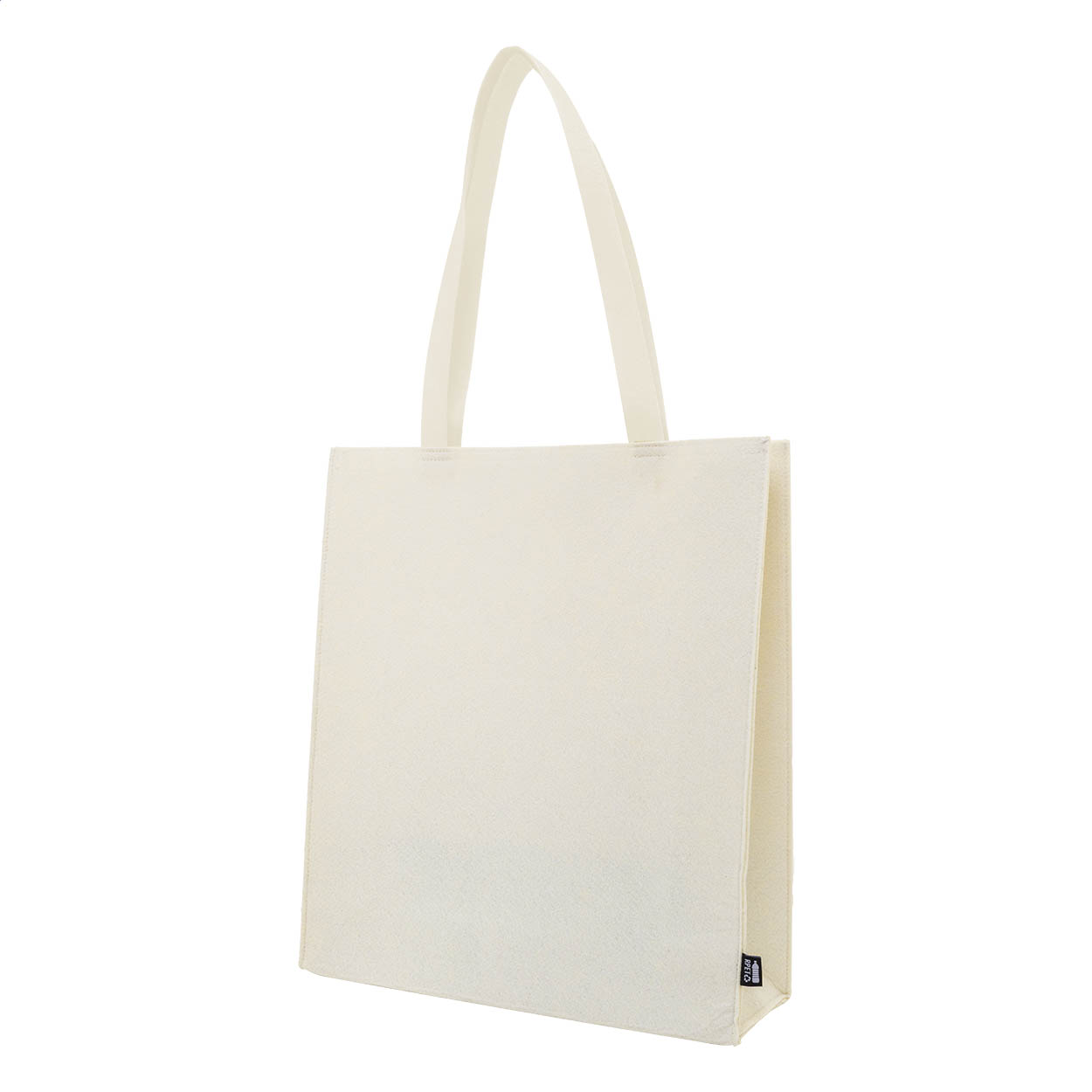 Refelt Shop Plus boodschappentas van RPET-vilt met bodemvouw en logo