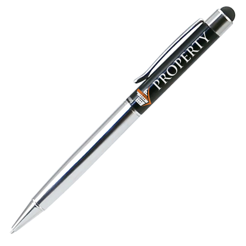 Elegante Zilver-Zwarte Stylus Balpen - Petegem-aan-de-Leie
