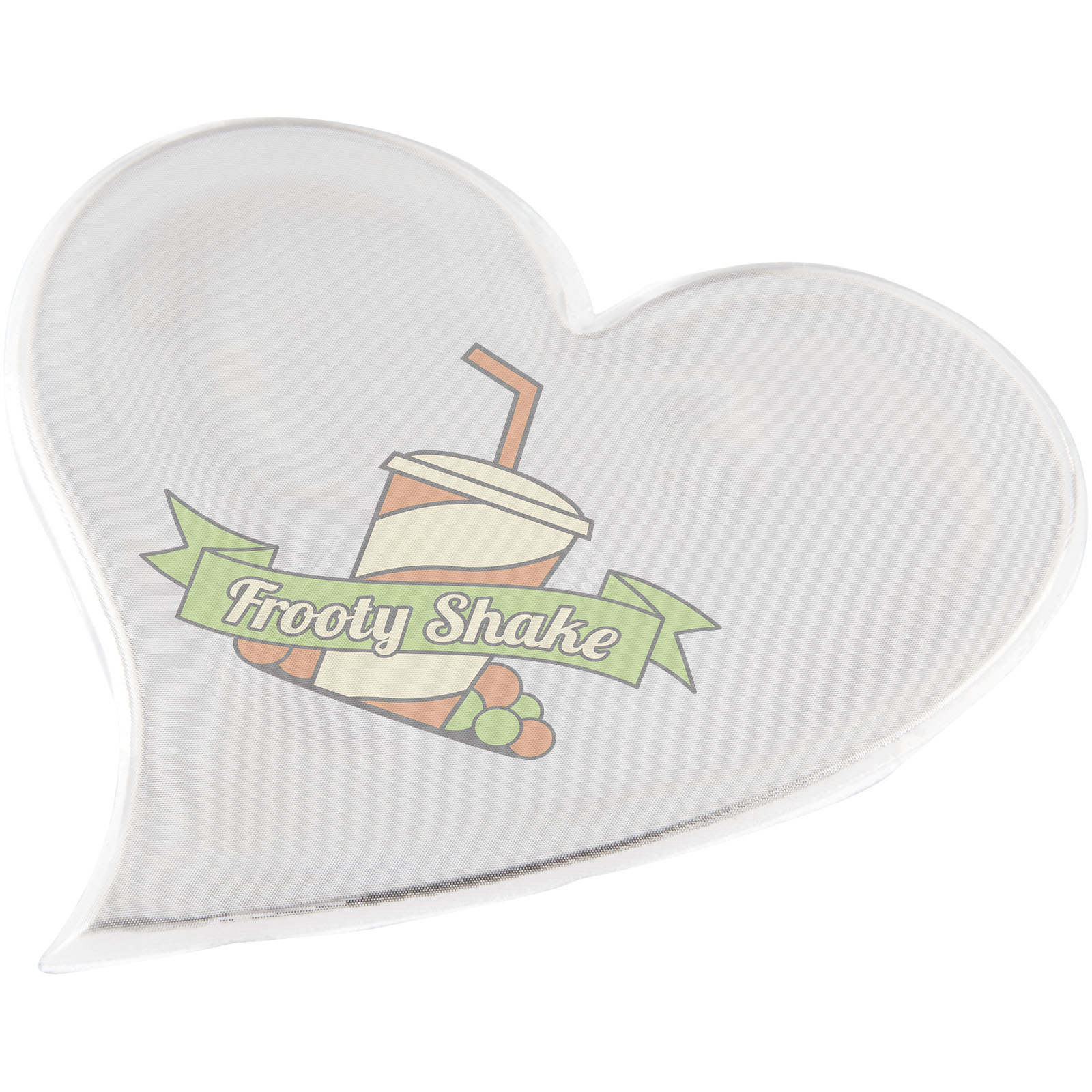 RFX™ S-12 grote reflecterende hartvormige sticker van PVC met logo