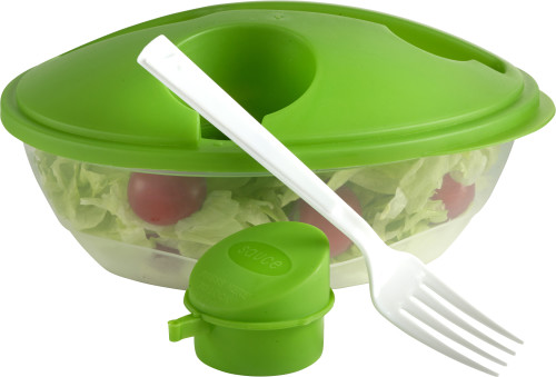 Salade Kom met Vork en Dressing Container - Zuienkerke