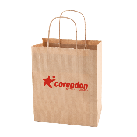 Papieren Tas Wit en Bruin 180x70x220 mm - Rotselaar