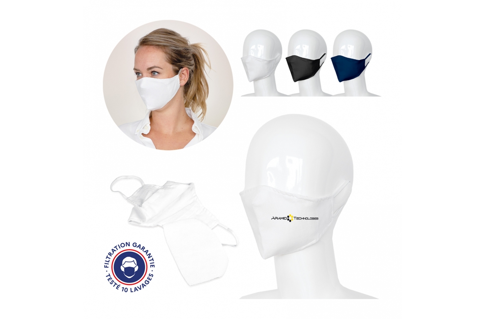 Herbruikbaar 2-laags gezichtsmasker met antibacterieel filter - Londerzeel